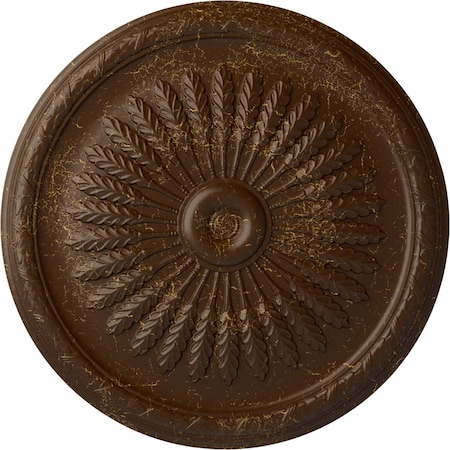 Ekena Millwork Juniper Ceiling Medallion (Fits Canopies up to 7"), Hand-Painted Root Beer Crackle, 36"OD x 1 1/2"P CM36JURBC